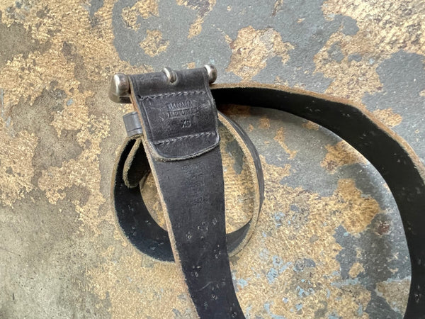 Brown Studded Leather Belt Western Boho Grunge Statement Belt 34-35"