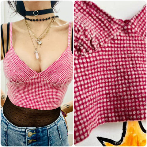 Vintage Y2K | Pink Fuzzy Fairy Grunge Bustier Corset Cami Top | XS