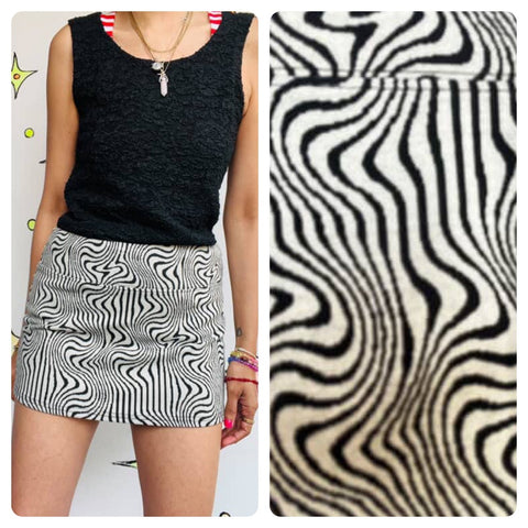 Vintage 90s does 60s | Groovy Psychedelic Mod GoGo Low Rise Mini Skirt | Size M