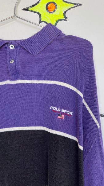 Ralph Lauren Polo Sport Striped Rugby Shirt XXL Preppy Streetwear Long Sleeve