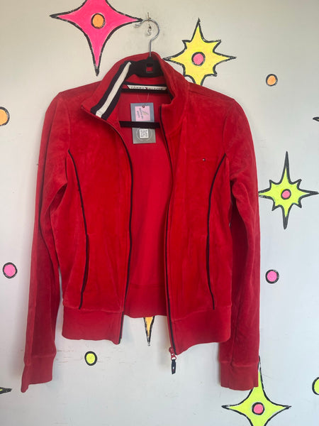 Tommy Hilfiger Sporty Zip Up Sweater 90s Preppy Athleisure Vintage Logo Jacket S