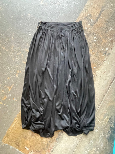 Embellished Black 80s 90s Silver Sequin Seam Western Goth Grunge Maxi Skirt