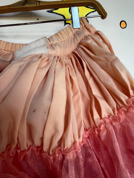 Vintage Pink Petticoat 50s Poofy Crinoline Square Dance Skirt Rockabilly Pinup S