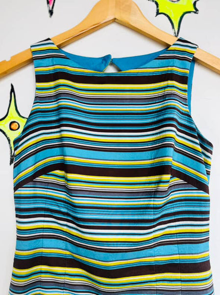 90s Silk Striped Mini Dress – Fairy Grunge Preppy – Laundry by Shelli Segal - 2