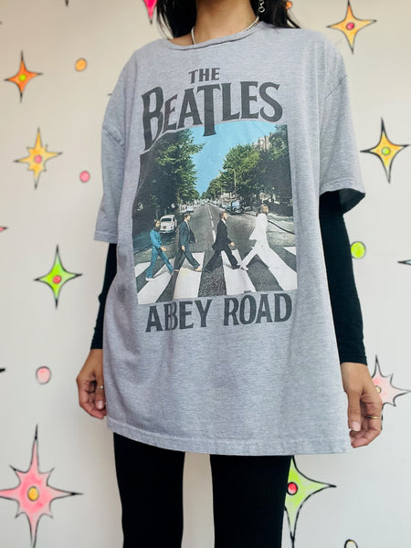 The Beatles Abbey Road Oversized Concert Tee Gray Band T Shirt Boho Grunge 2XL
