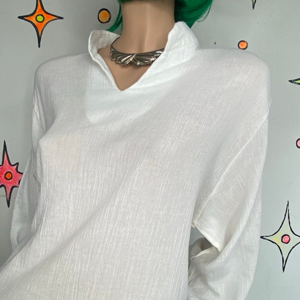 90s Ruffle Sleeve Vampire Pirate Poet Shirt Romantic Goth Ren Faire Steampunk L