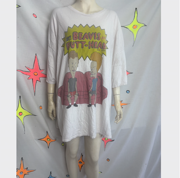 Beavis and Butt-Head T-Shirt Retro 90s Nostalgia MTV Oversized Tee XL+