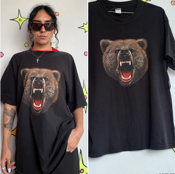 Vintage Bear Graphic T-Shirt | Nature Wildlife Outdoors Americana Tee XL