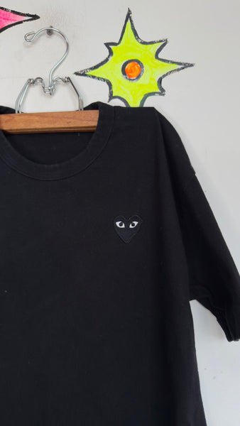 Comme des Garçons Play Heart Tee | Black Designer Graphic T-Shirt | M