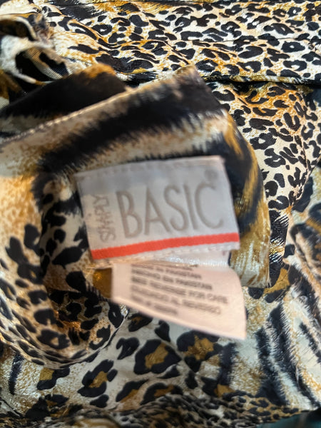 Vintage Y2K Boho Grunge Kaftan – Animal Print Mumu – Patchwork Festival Dress