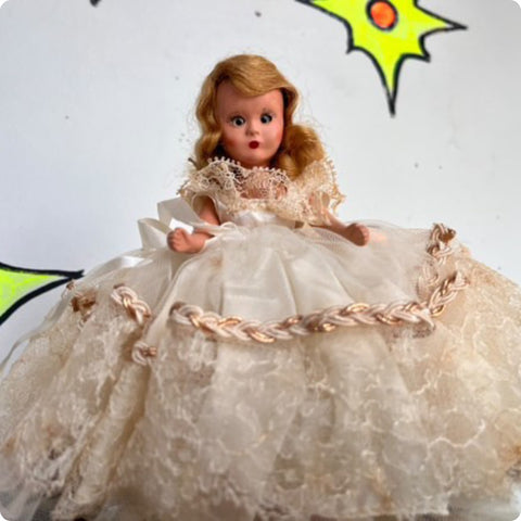 Vintage Antique | Haunted Porcelain Doll Babydoll | Creepy Cute | Blinking Eyes Doll