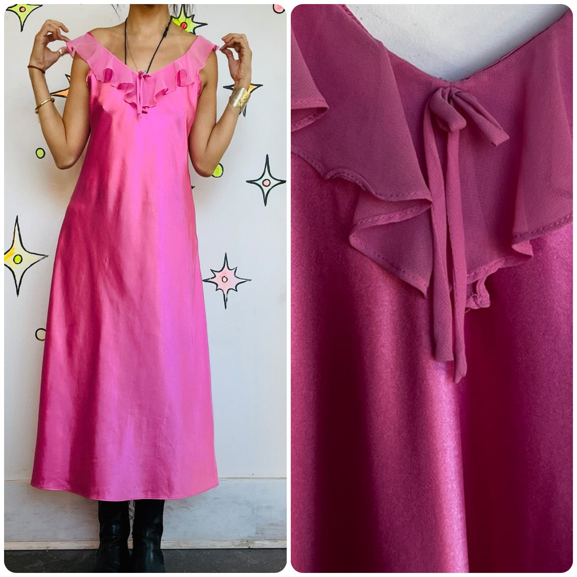 Vintage 90s Y2K Pastel Pink Fairy Grunge Babydoll Slip Dress – Coquette Emo - M