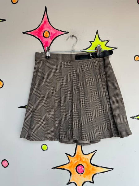 Vintage 90s Y2K Plaid Tartan Pleated Mini Skirt Grunge Emo Schoolgirl Skirt XS