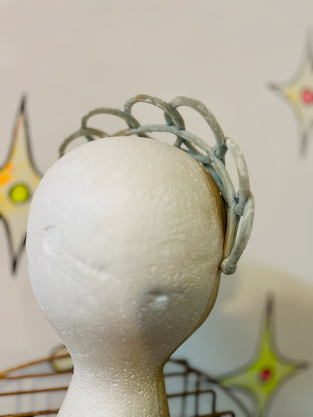 50s Fascinator Hat - Mad Men Era Glamour Velvet Crown | Vintage Medieval Cosplay