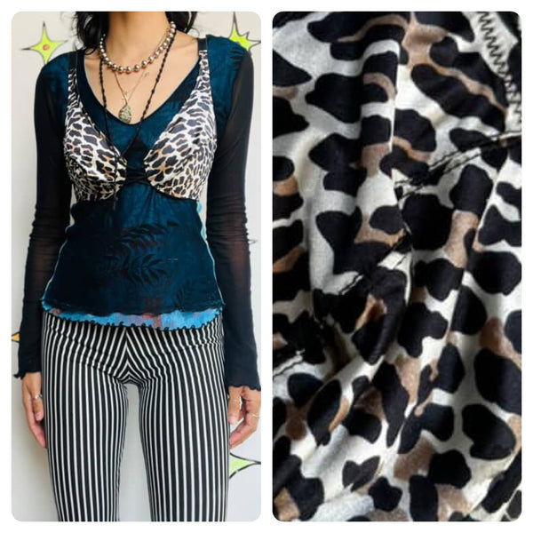 Vintage Vanity Fair Leopard Print Bra – 34C Punk Glam Lingerie – Y2K Animal Print