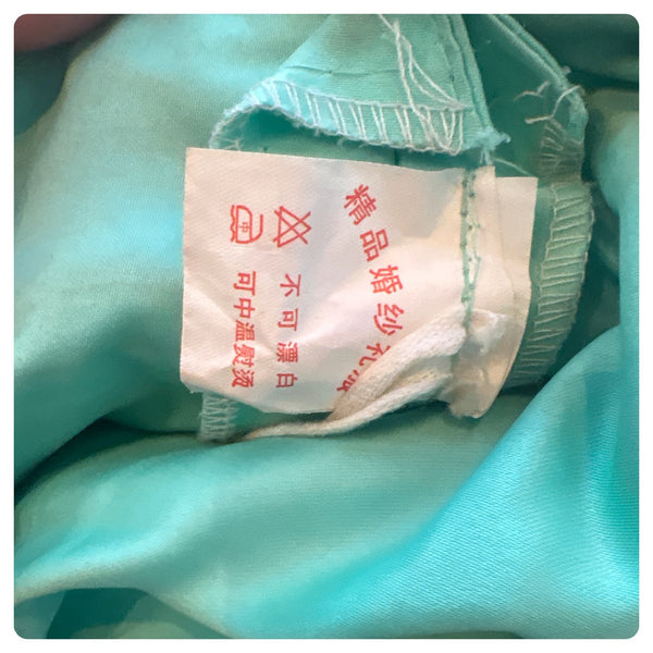 Mint Green & Black Cupcake Fairy-Core Princess Party Dress Tulle Lace Beaded - S