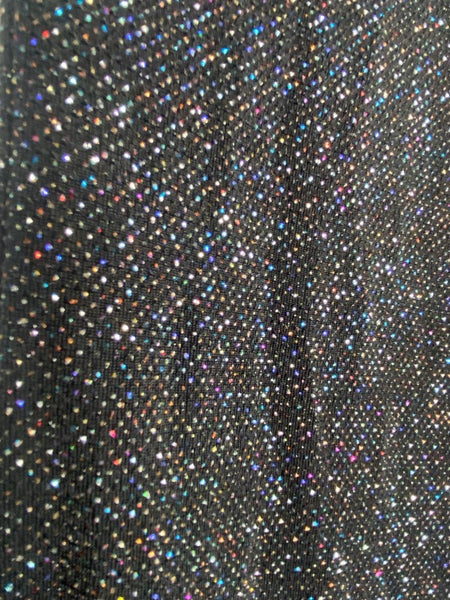 Vintage 90s Y2K Black Fairy Grunge Goth Sparkle Glitter Stretch Flare Pants L