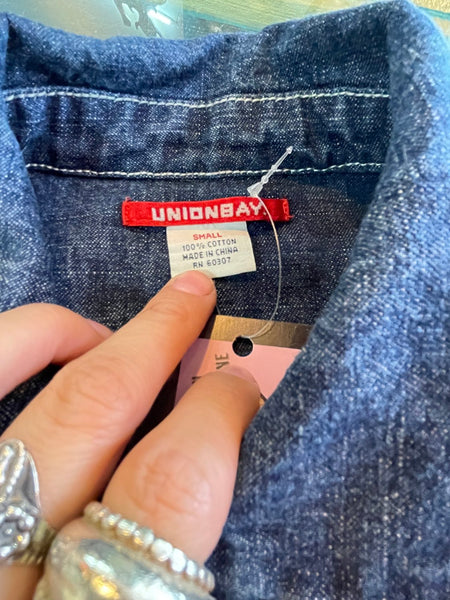 Cropped Y2K Denim Moto Indie Sleaze Emo Grunge Jean Jacket Vintage - S