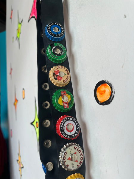 Retro Bottle Cap Belt Cyber Grunge Emo Punk Y2K Recycled Seat Belt Belt