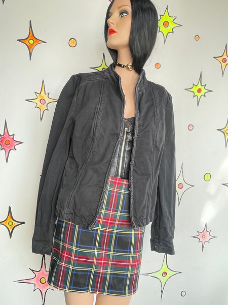 Vintage Y2K DKNY Military Jacket Black Utility Fairy Grunge Goth Streetwear L