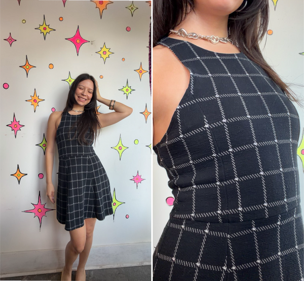 Y2K Abercrombie Black Mini Dress Dark Academia Coquette Preppy Mall Goth XS