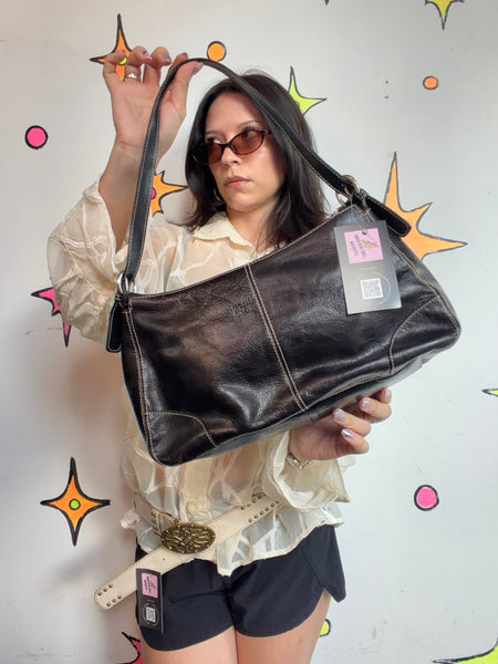 Y2K Franco Sarto Shoulder Bag | Minimalist Vegan Leather Purse