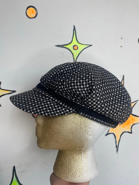 Houndstooth Mod Cap with Bow Kate Landry Dark Academy Retro Chic
