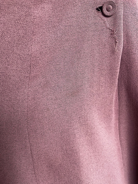 Dusty Pink 1940s Secretary Dress True Vintage Boho Grunge Historical Fashion ML