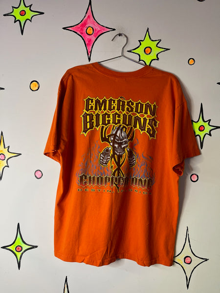Vintage 90s Chopper Biker Motorcycle Chopper Grunge Skull Graphic Tee - XL