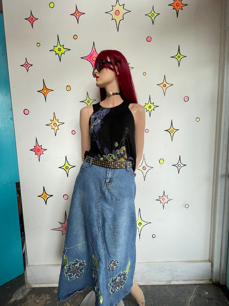 Y2K Paisley Tee Tattoo Print Whimsigoth Fairy Grunge Earthy Boho M