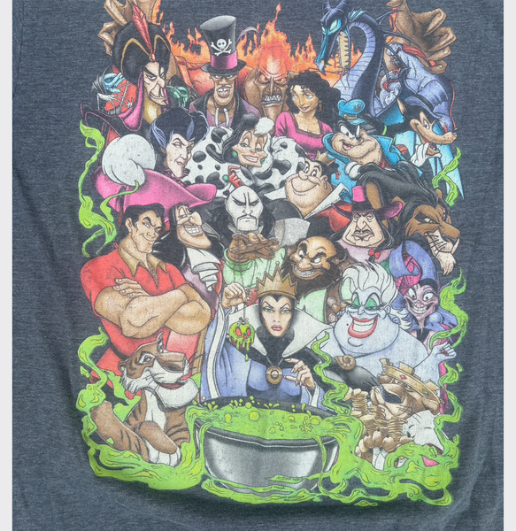 Y2K Disney Villains Graphic Goth Disney Halloween Witchy Oversized T Shirt XL