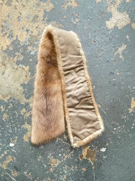 Vintage Mink Fur Scarf Old Hollywood Glam Luxe Winter Wrap Boho Chic Stole