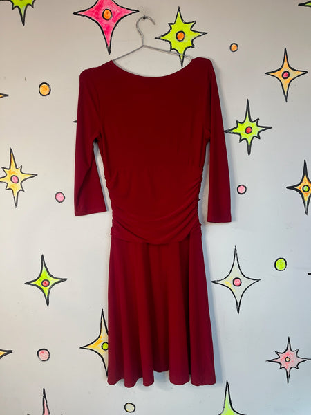 90s Fairy Grunge Red Holiday Christmas Party Dress – Slinky Stretchy Mini – S