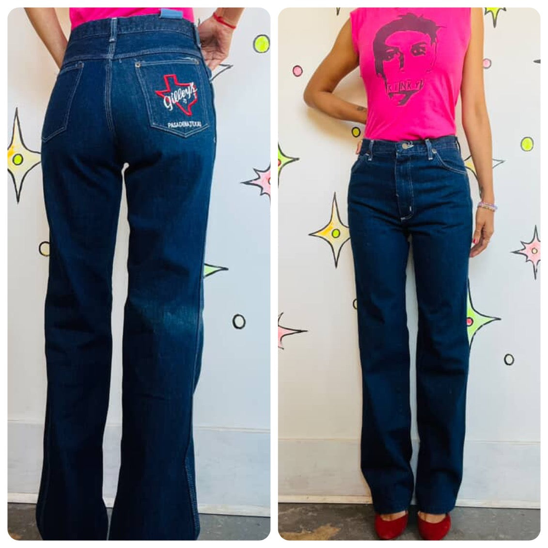 Vintage 70s Gilley’s Pasadena Texas Denim | Urban Cowboy Western Jeans | 31W