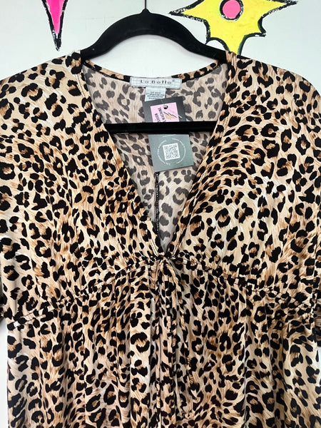 Y2K Leopard Babydoll Dress | Indie Sleaze Rock Star Girlfriend Glam Mini M