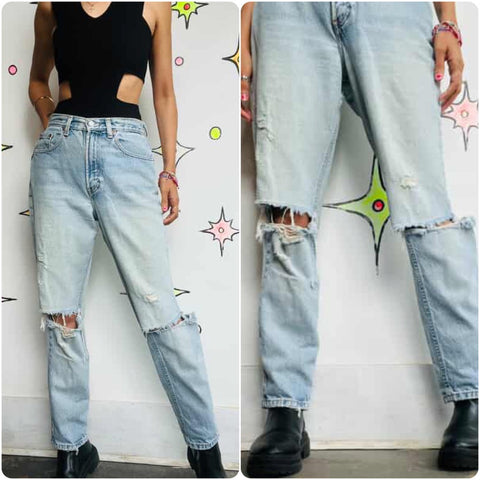 Vintage 90s Light Blue Gap Jeans – Classic Fit – Washed Denim Grunge – Size 6–8