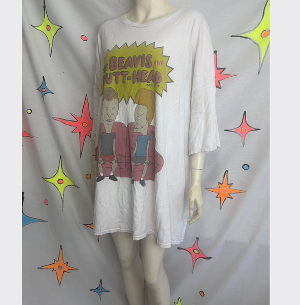 Beavis and Butt-Head T-Shirt Retro 90s Nostalgia MTV Oversized Tee XL+