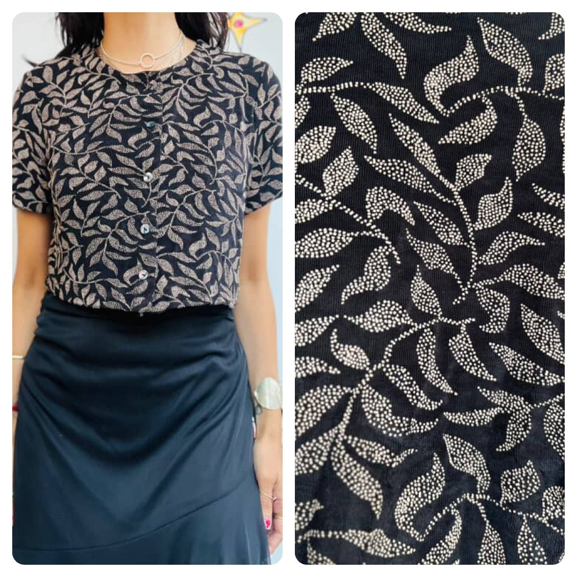 Vintage 90s Y2K Stretchy Button Down Blouse – Boho Fairy Grunge Crop Top – 8