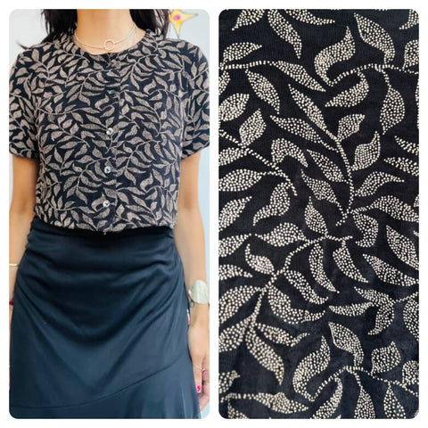 Vintage 90s Y2K Stretchy Button Down Blouse – Boho Fairy Grunge Crop Top – 8