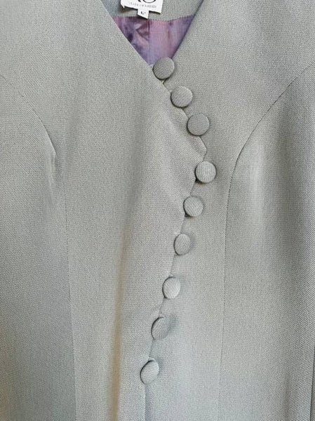 Vintage 80s 90s Gray Asymmetrical Wearable Art Blazer – Office Glam Size 12