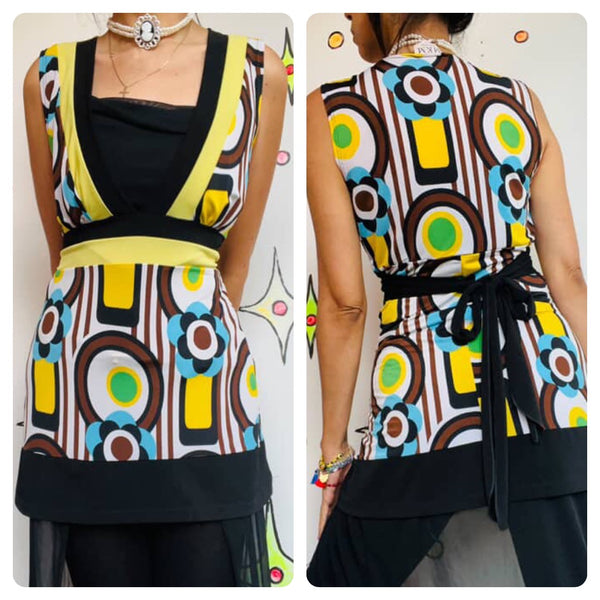 Y2K Does 60s Groovy Mod Mini Dress or Top - MKM Designs - Small