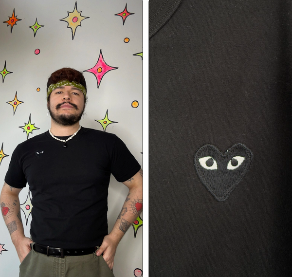 Comme des Garçons Play Heart Tee | Black Designer Graphic T-Shirt | M