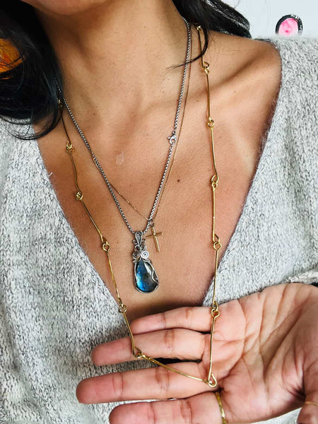 Vintage 60s/70s Golden Brass Chain Necklace – Minimalist Retro Statement