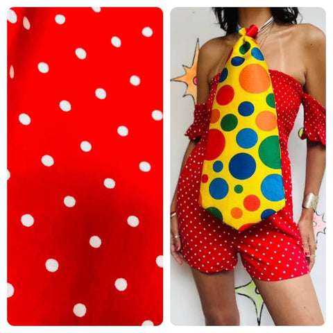 Clown Bozo Circus Halloween Costume Playsuit – Clowncore Party Outfit w Tie – L