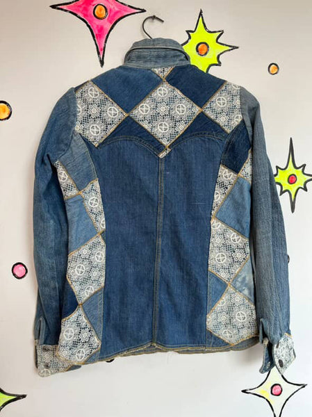 1970s Antonio Guiseppe Patchwork Denim Jacket & Pants Set – Rare Vintage - Small