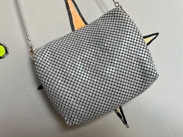 Vintage 80s White Chain Crossbody Purse | Silver & Gold Glam Retro Handbag