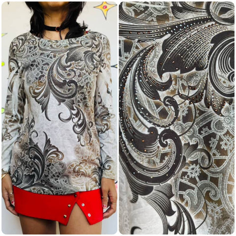 Vintage Y2K ' Grunge Fairy Bling Embellished Tattoo Tee T Shirt ' Size M