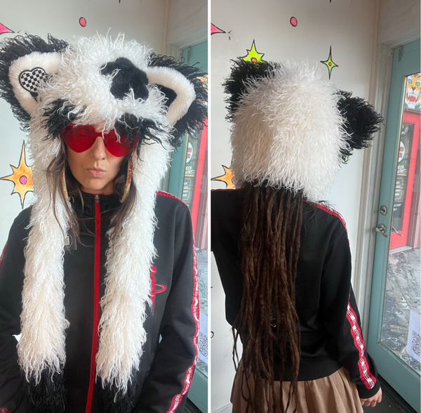 Panda Furry Hat Kawaii Japanese Street Fashion Emo Festival Hood