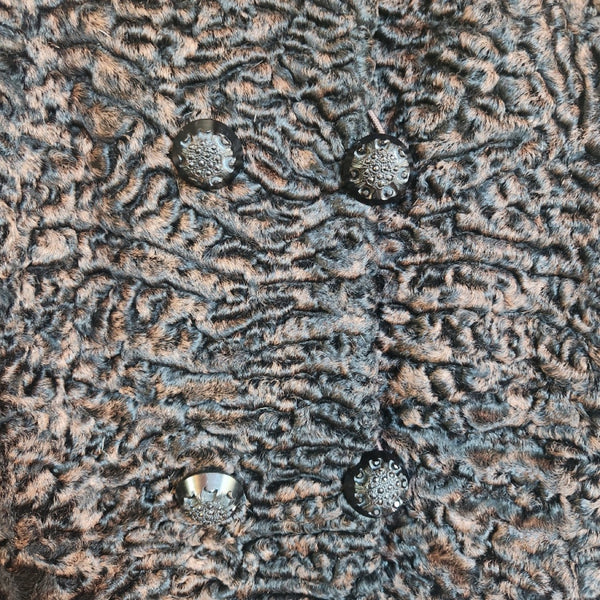 Vintage 40s 50s | Persian Lambswool Fur Coat with Mink Collar