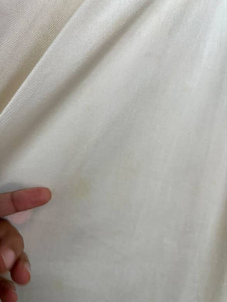 Vintage 70s 80s Off White Babydoll Lace Silky Nighty Gown Grunge Fairy Rococo M